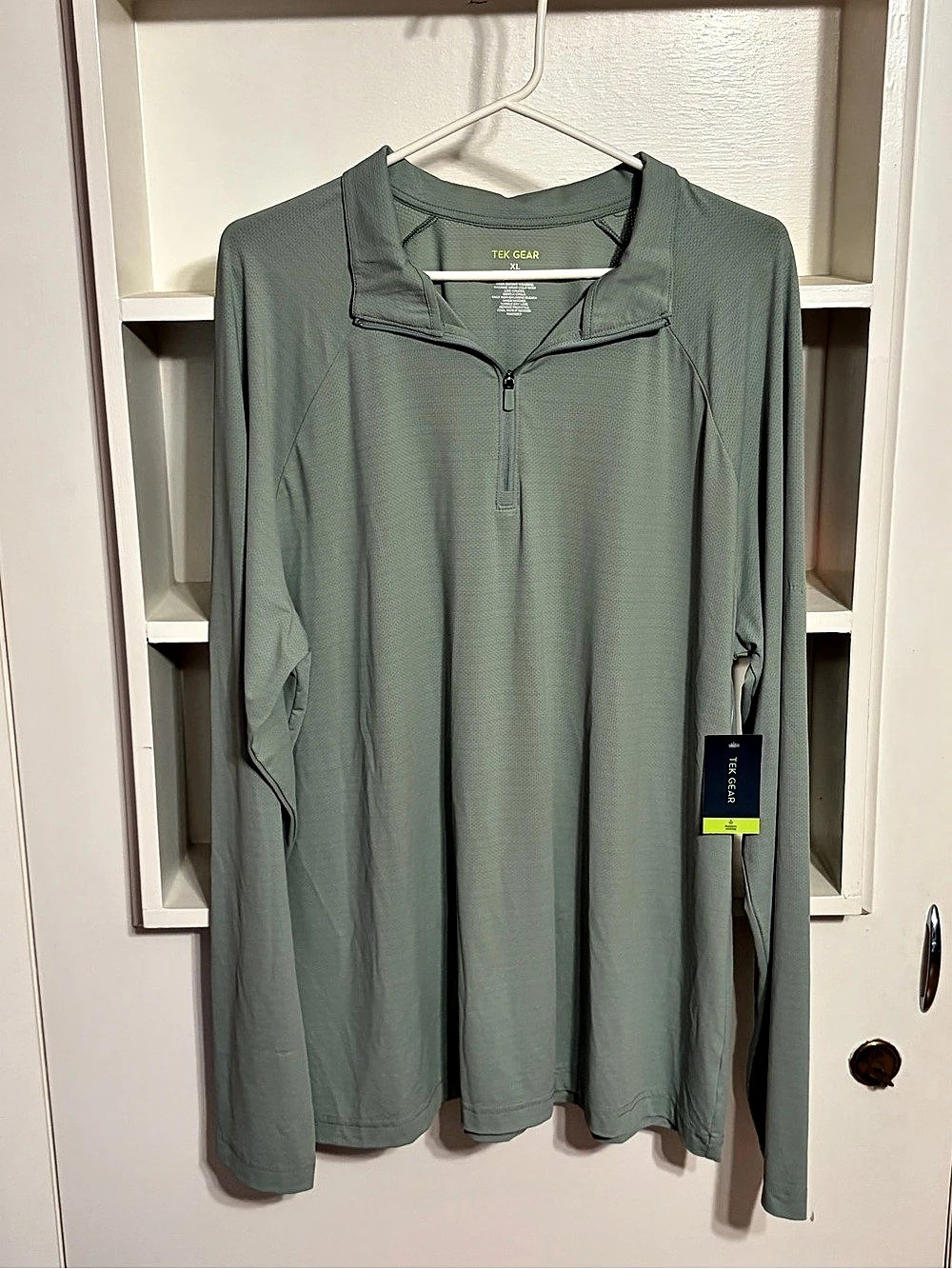 Tek Gear 1/4 Zip Pullover Long Sleeve Pullover in Green Size XL NWT